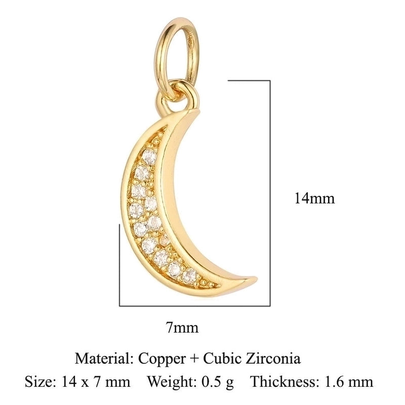 3 Pieces Copper Zircon 18K Gold Plated Pentagram Heart Shape