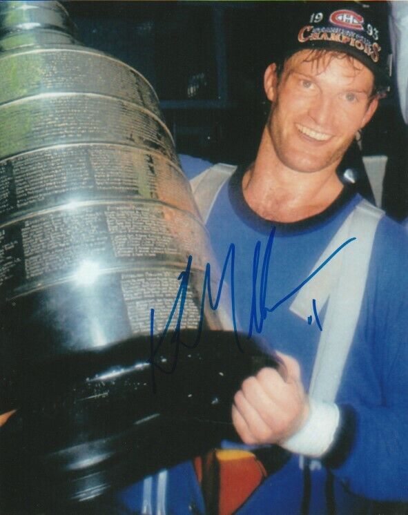 KIRK MULLER SIGNED MONTREAL CANADIENS STANLEY CUP 8x10 Photo Poster painting #1 Autograph