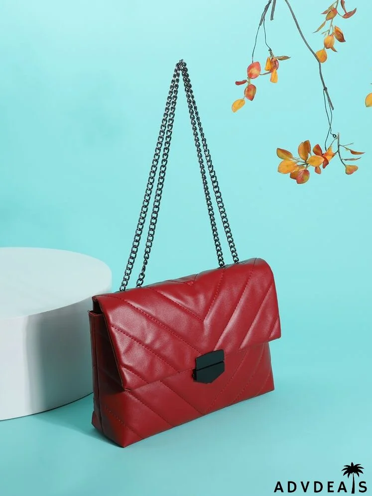 Chevron Flap Shoulder Bag