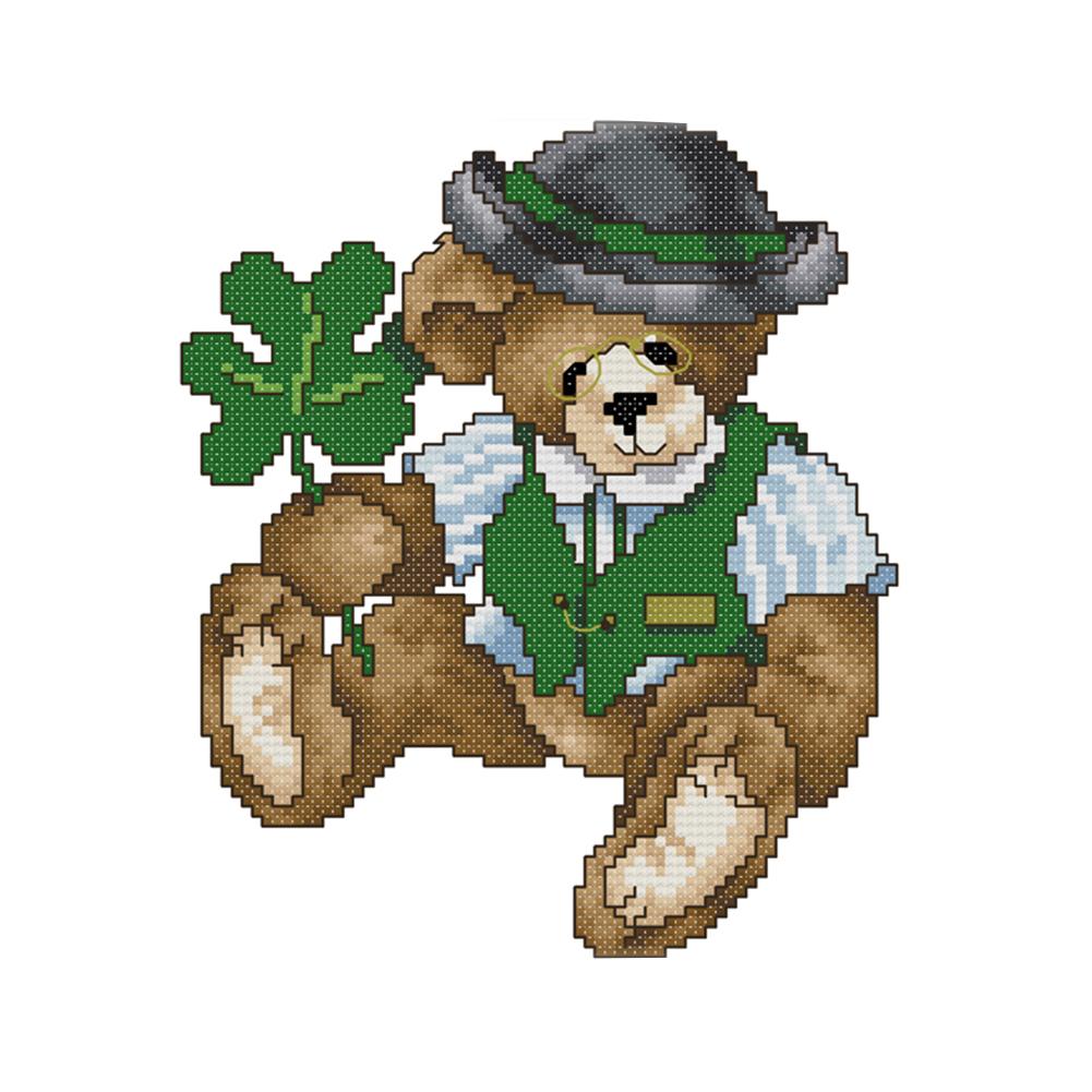 

March Bear - 14CT Stamped Cross Stitch - 21*21cm, 501 Original