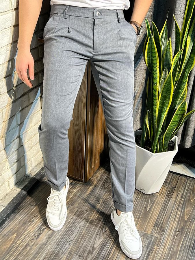Men's Elegant Light Grey Pants