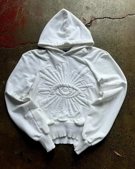 Aonga Sweatshirt Hoodies Y2K Streetwear Goth Punk K Pop Clothes Anime Hoodie Eye Patchwork Loose Pullover Retro Harajuku Casual Tops aonga