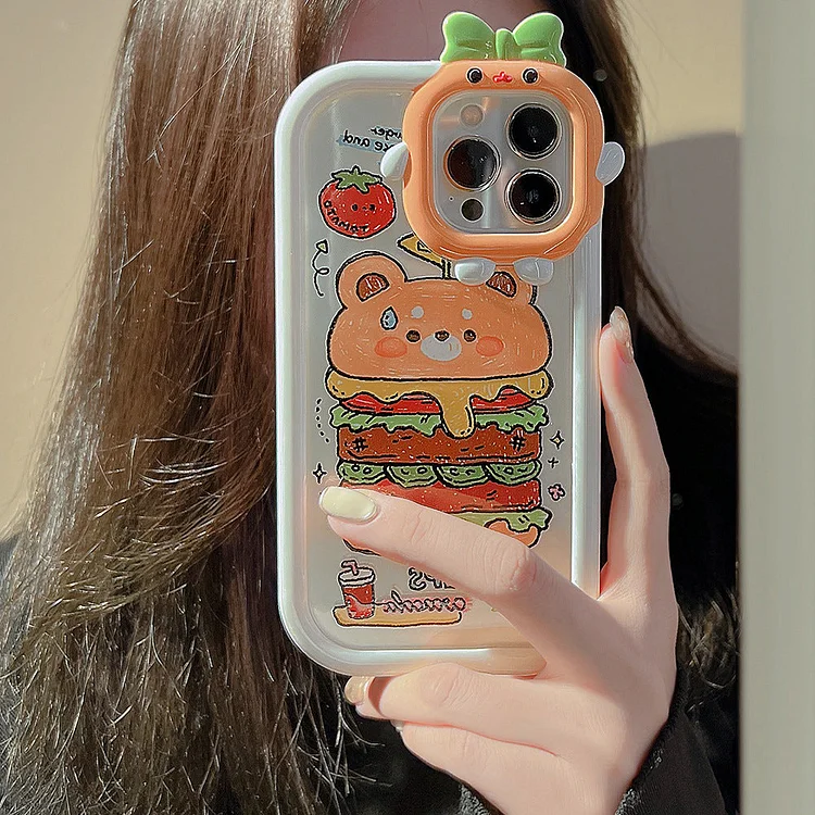 Cartoon Burger Doodle Phone Case