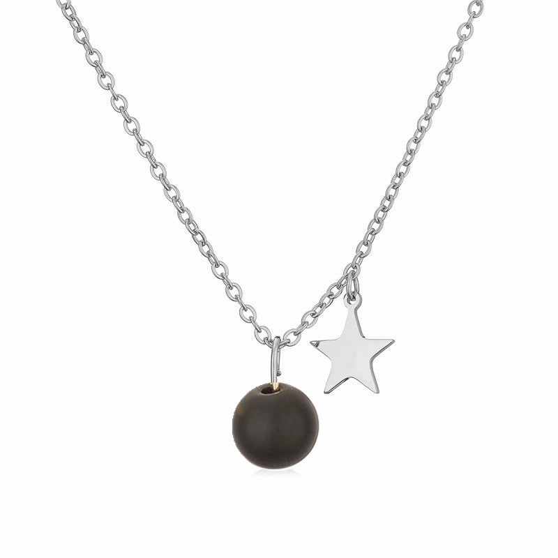 Casual Minimalist Star 304 Stainless Steel Natural Stone Plating Pendant Necklace