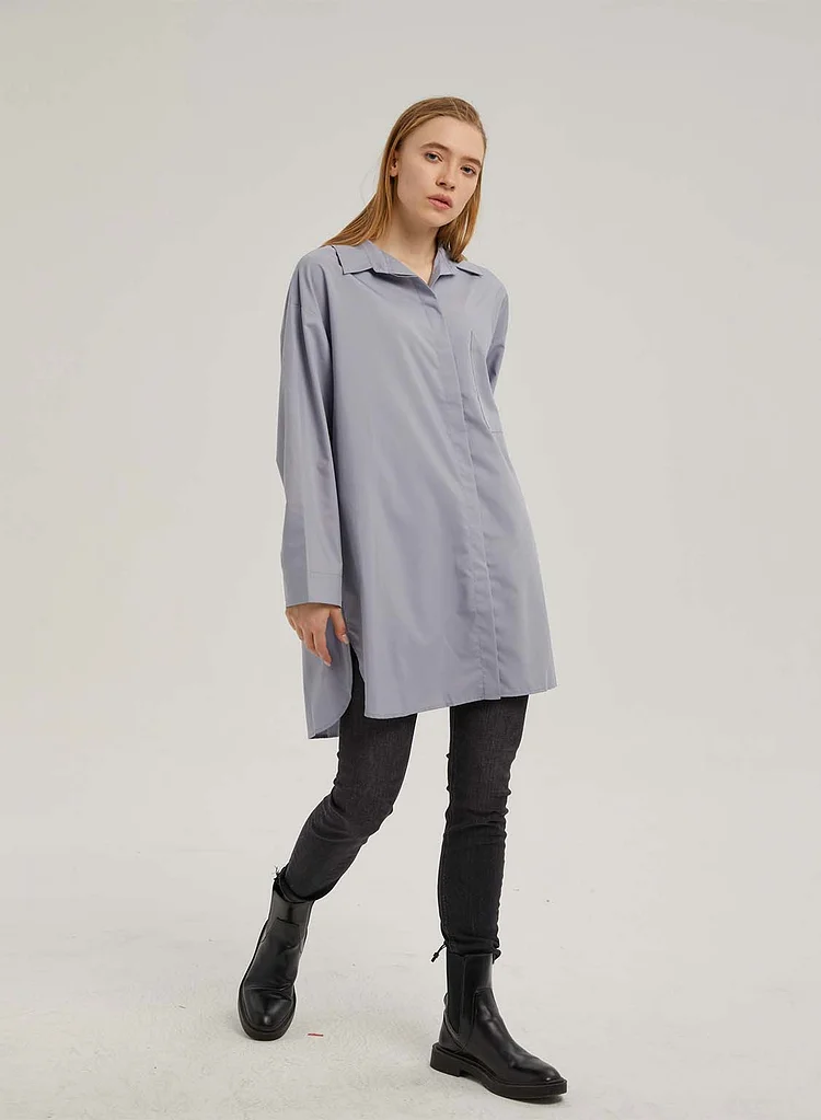 Long-Sleeved Oversized Shirt