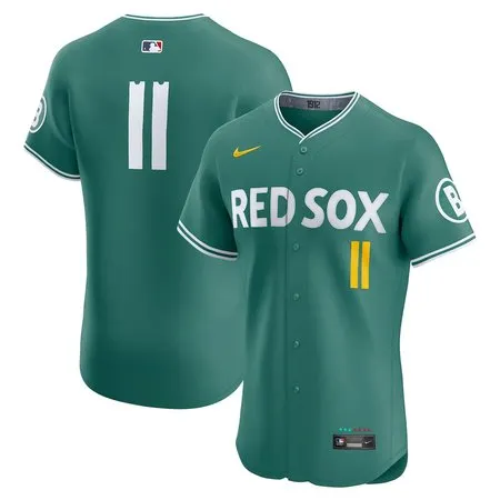 Youth Boston Red Sox #11 Rafael Devers  Green 2025 City Connect Elite Player Jersey