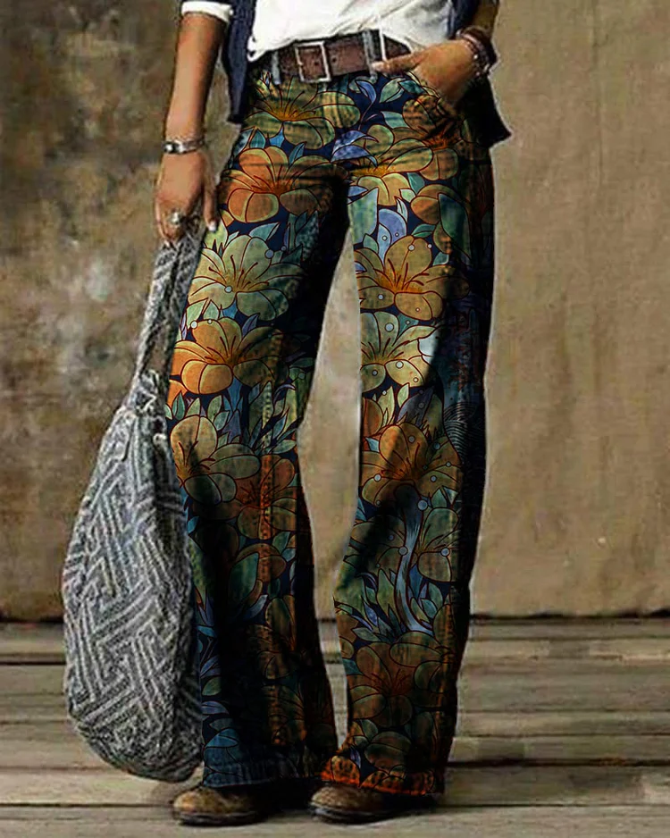 Floral Casual Pants