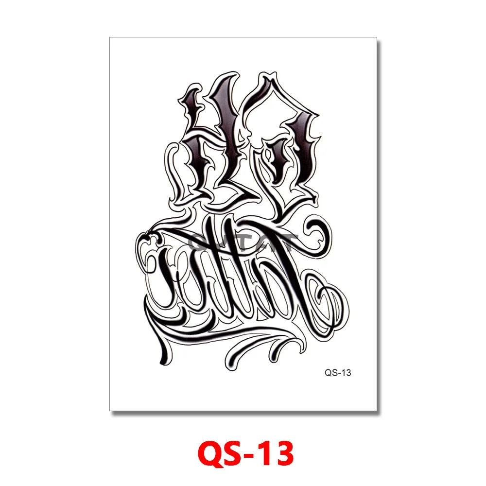 Waterproof Temporary Tattoo Femme Sticker Folower Rose Letter Fake Tatto Hand Back Tatoo Stickers Women Men Body Art Ogreish