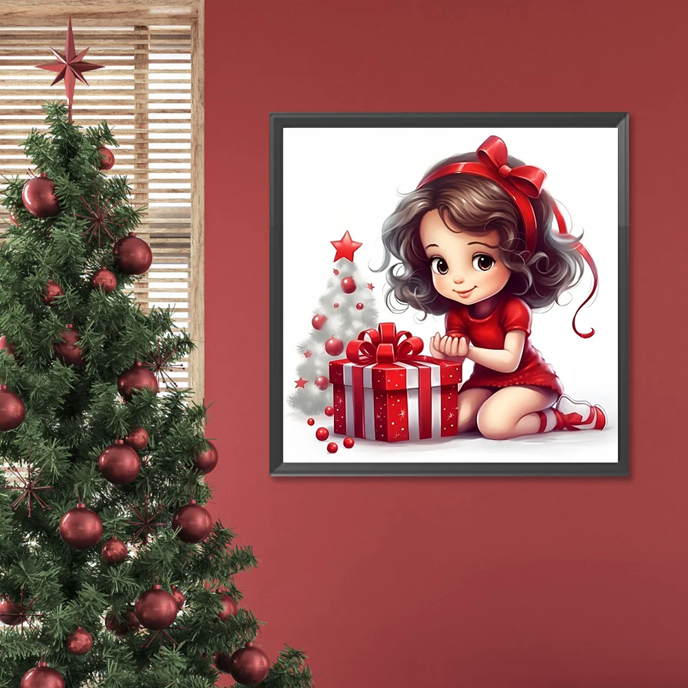 Full Round Diamond Painting 30*30cm - Gift Little Girl