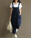 Dungarees Loose Jumpsuit with Straps Overalls Long Baggy Summer Trousers Romper