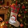 DIY Diamond Painting Christmas Stockings Hanging Ornaments Large Capacity Xmas Socks Pendant Wear Resist Candy Gift Storage Bags for Family Christmas Holiday Party Decoration (Santa Claus head)
