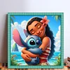 Princess Moana And Stitch-11CT Stamped Cross Stitch 40*40cm/15.75*15.75in