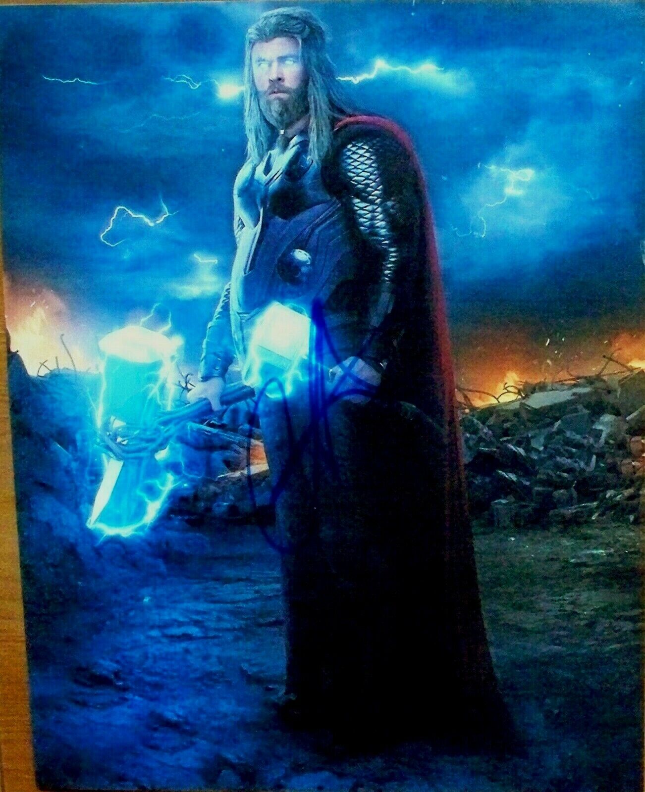 CHRIS HEMSWORTH: Hand-signed Photo Poster painting from 'THOR'. Marvel Films. New item. Full COA