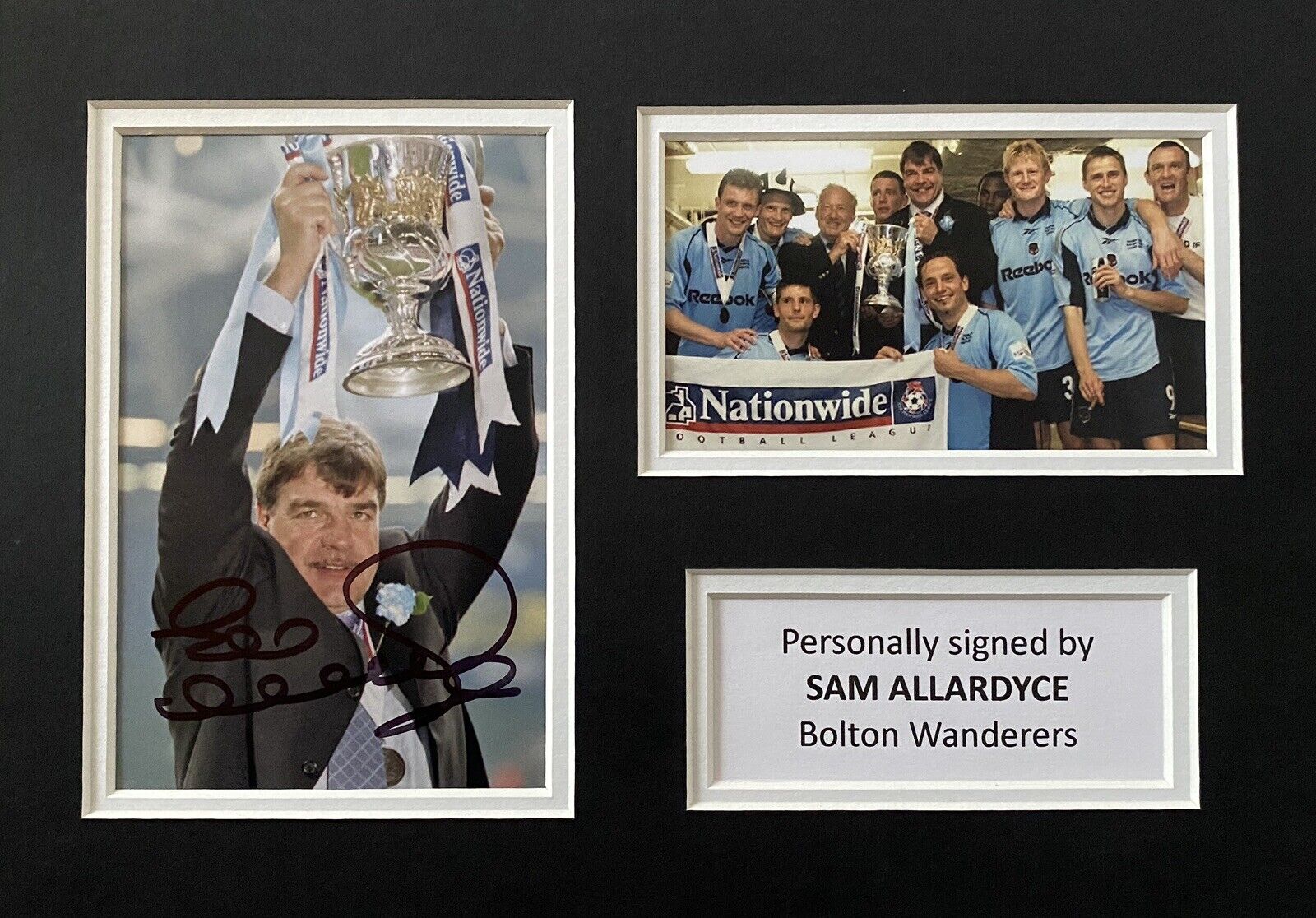 Sam Allardyce Genuine Hand Signed Bolton Wanderers Photo Poster painting In A4 Mount Display