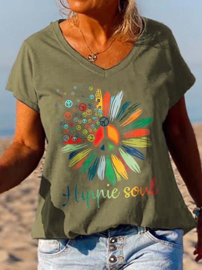 Hippie Soul Print Short Sleeve T-Shirt