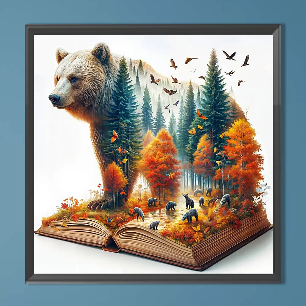 Diamond Painting - Full Round Drill - Autumn Bear(Canvas|40*40cm)