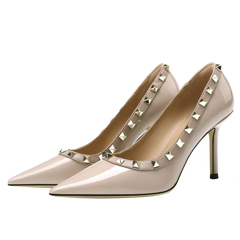 Breakj Breakj Black High Heels Women 2025 New Sharp Head Light-Healed French Temperament Professional Patent Leather Single Shoes