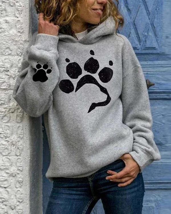 Women's Dog Paw Prints Cozy Hoodie