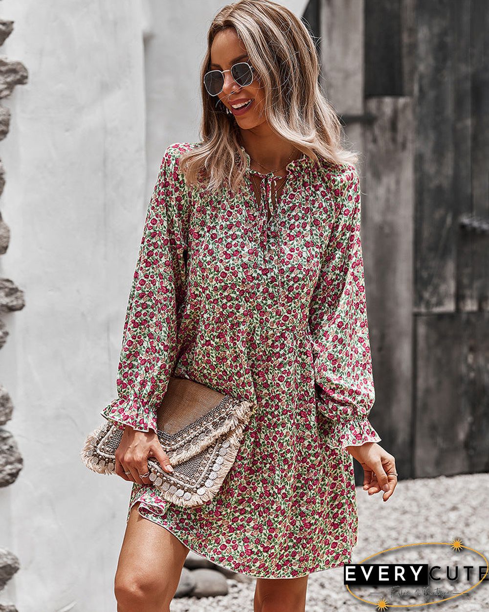 Printed Holiday Style Jumpsuit