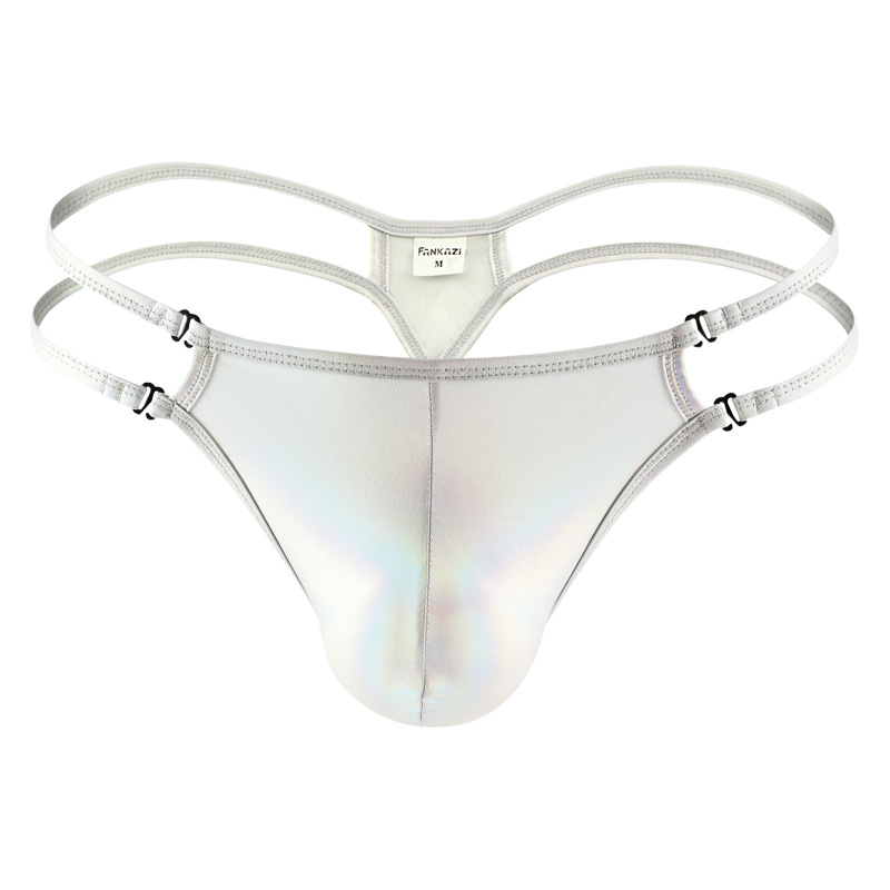 Faux Leather Silk Low-Rise Thong