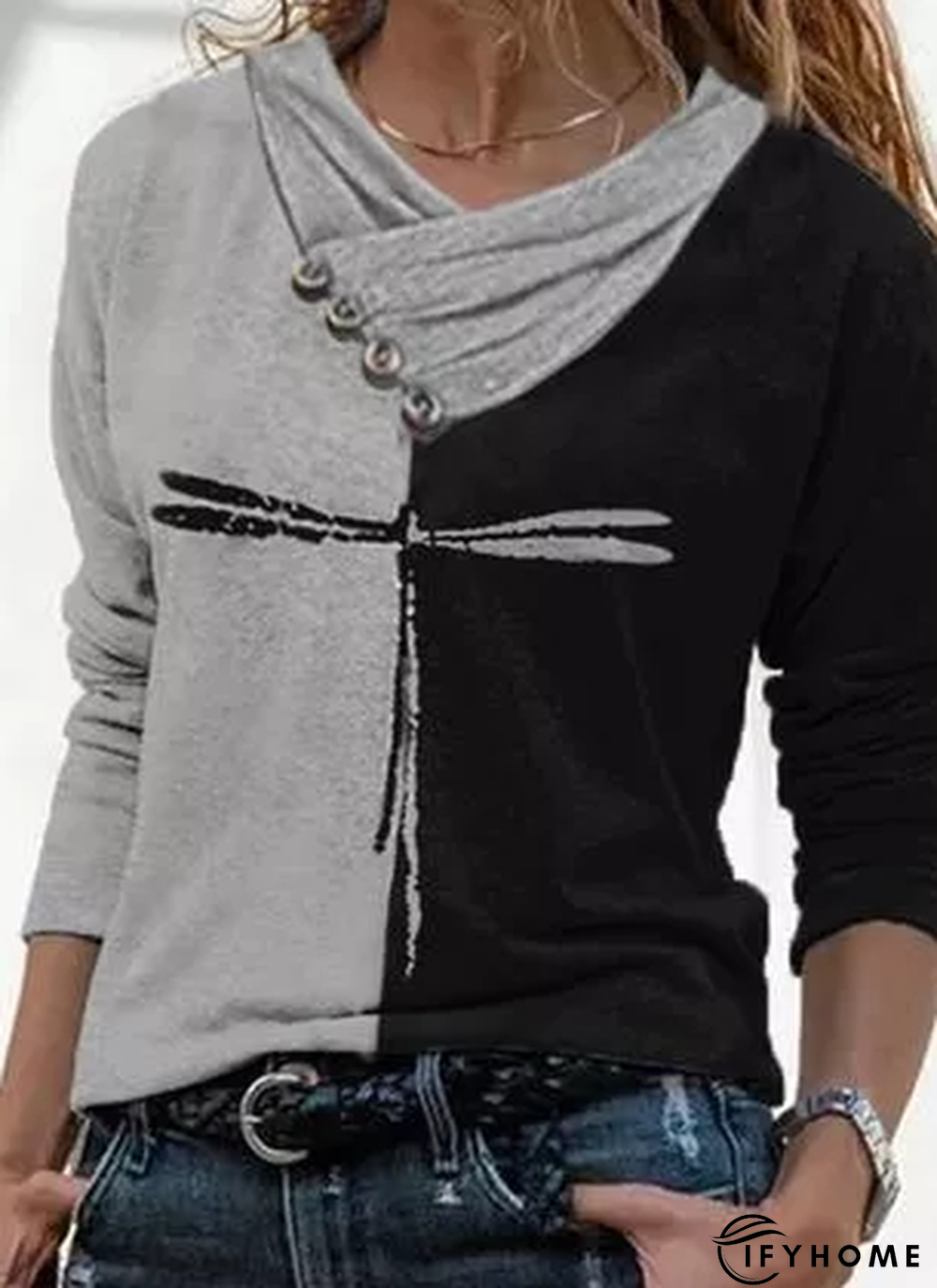 Cotton-Blend Casual Shirt & Top | IFYHOME