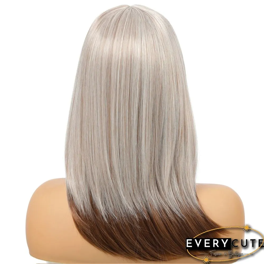 Wig Women's Fashion Long Straight Hair Headgear Chemical Fiber Wig Women