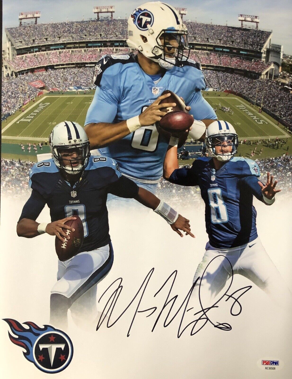 Marcus Mariota Signed Autographed Tennessee Titans 11x14 Custom Photo Poster painting Psa/Dna