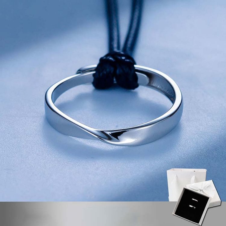 Rings Pendant Rope Chain 925 Sterling Silver Couple Necklace - Modakawa modakawa