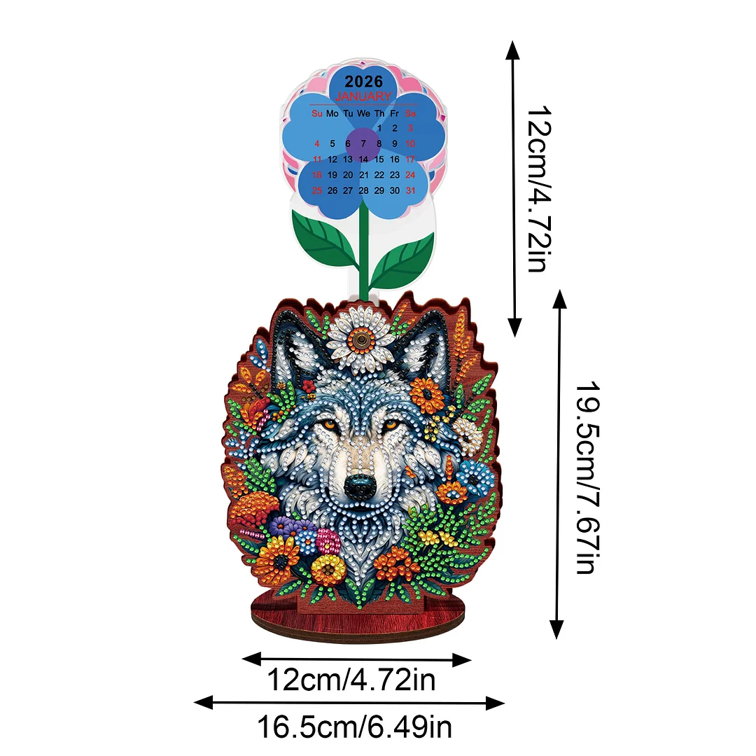 2026 Calendar DIY Diamond Painting Kit Wooden Diamond Painting Calendar