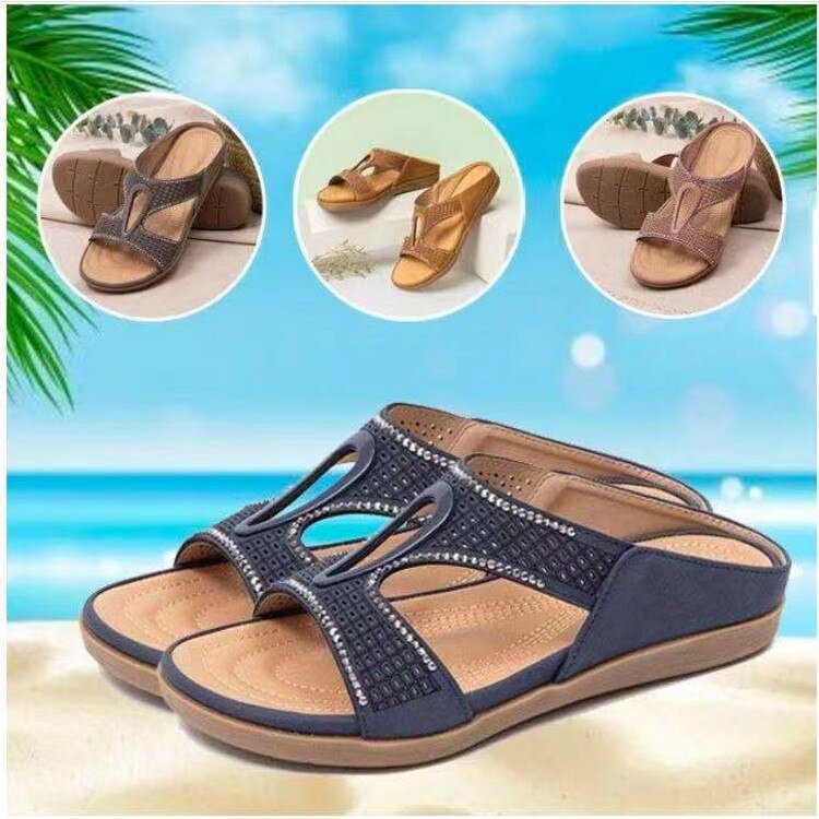 Summer Women Slippers Rome Retro Casual Shoes Thick Bottom Wedge Open Toe Women Sandals Beach Slip On Slides Female