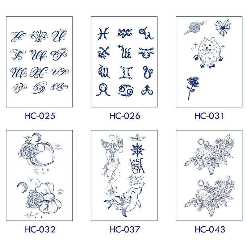 Flower Butterfly Animal Art Festival Comic Text Waterproof Full Body Arm Natural Temporary Tattoo For Men and Women