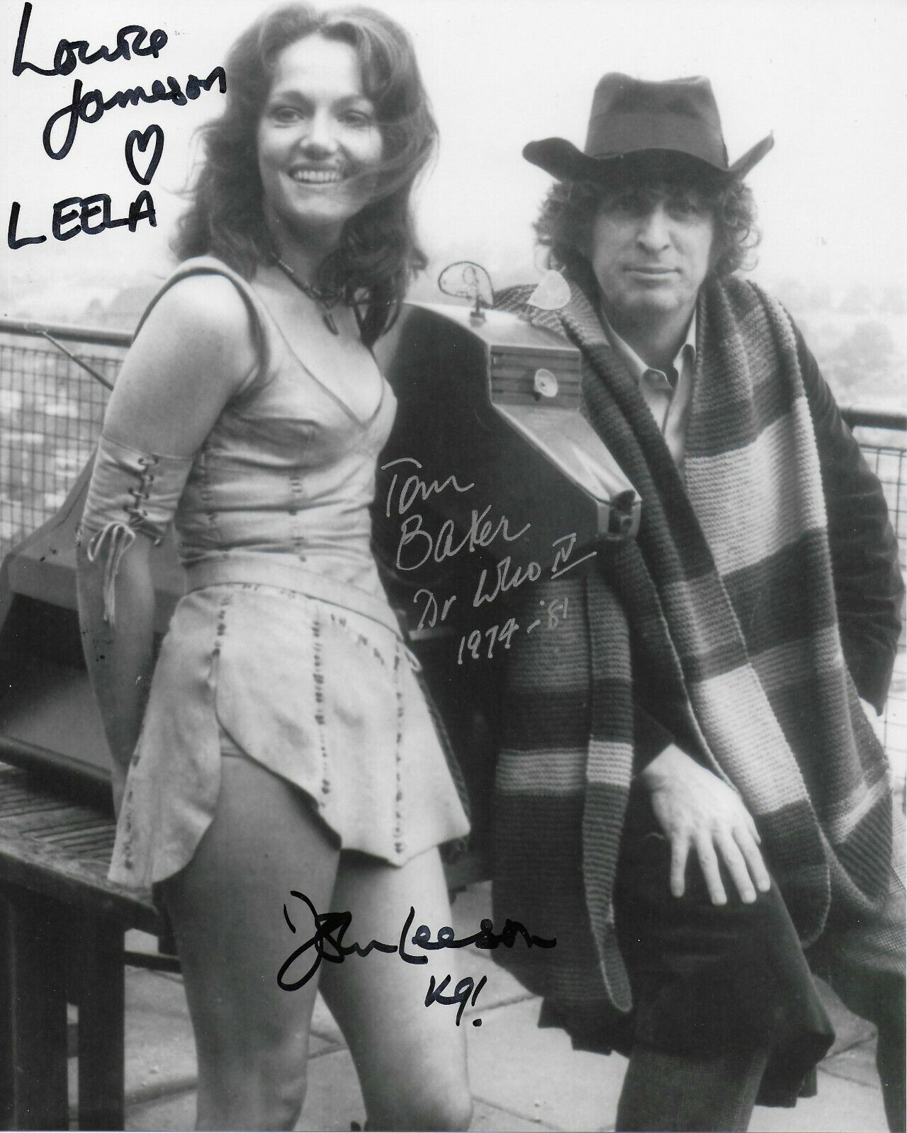 Tom Baker Louise Jameson John Leeson Dr. Who Original Signed 8x10 Photo Poster painting #2