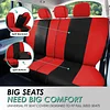 FH Group Car Seat Covers Full Set Cloth, Universal Fit combo, Automotive Covers, Low Back Front Airbag Compatible,Split Bench Rear Seat,Washable Cover for SUV,Sedan,Van Red