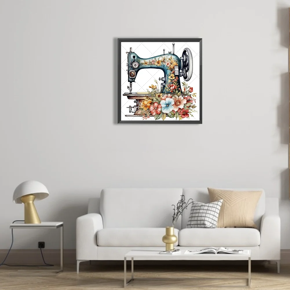 Diamond Painting - Full Round Drill - Sewing Machine(30*30cm)