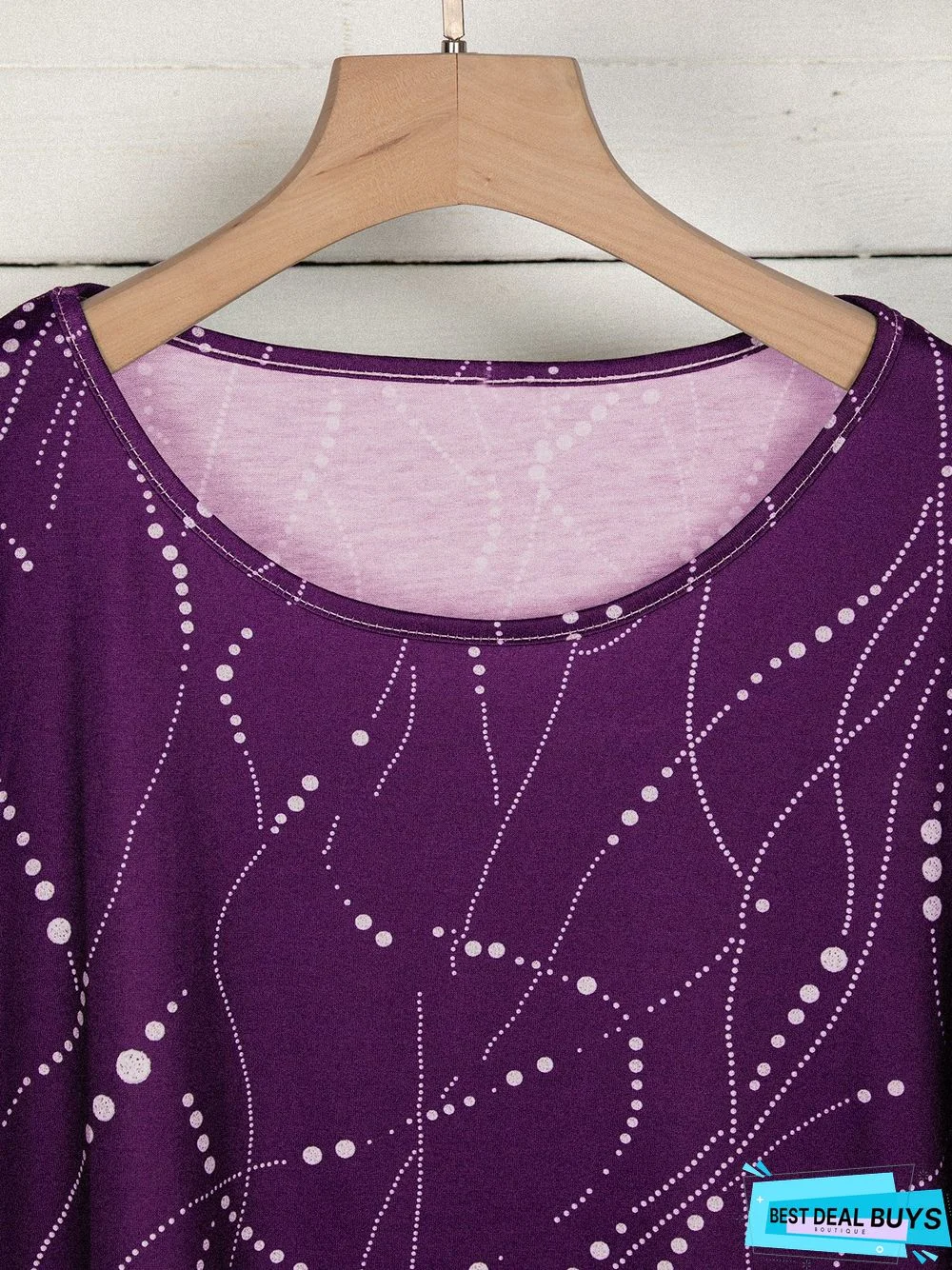 Cotton-Blend Half Sleeve Tunic Top
