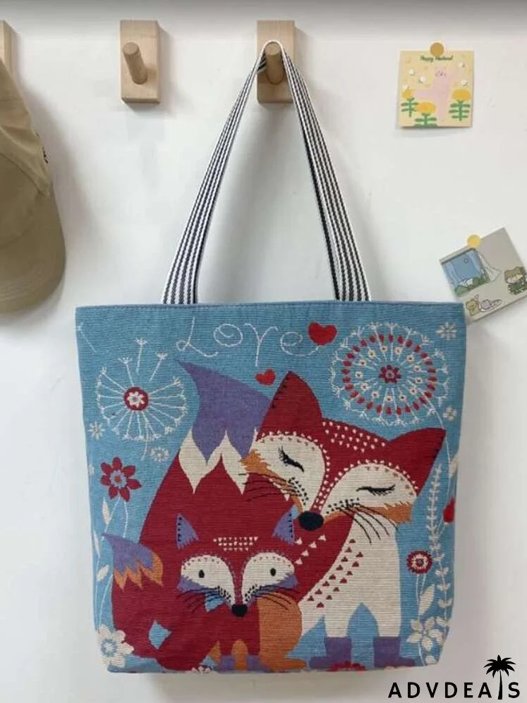 Cartoon Graphic Shoulder Tote Bag