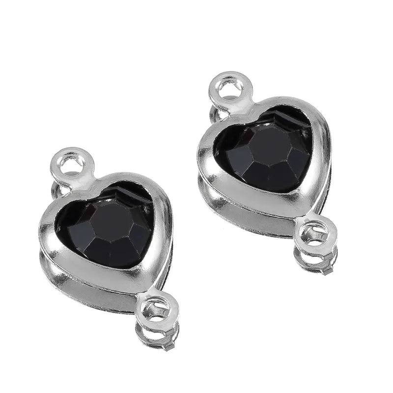 10 PCS/Package 6.5*11.5mm 304 Stainless Steel Zircon Square Pendant Jewelry Accessories