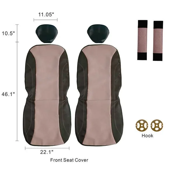 New Upgrade Universal Jacquard Leather Seat Covers Fit For Most Car SUV Van Truck With Back Pocket Safe Belt Cover