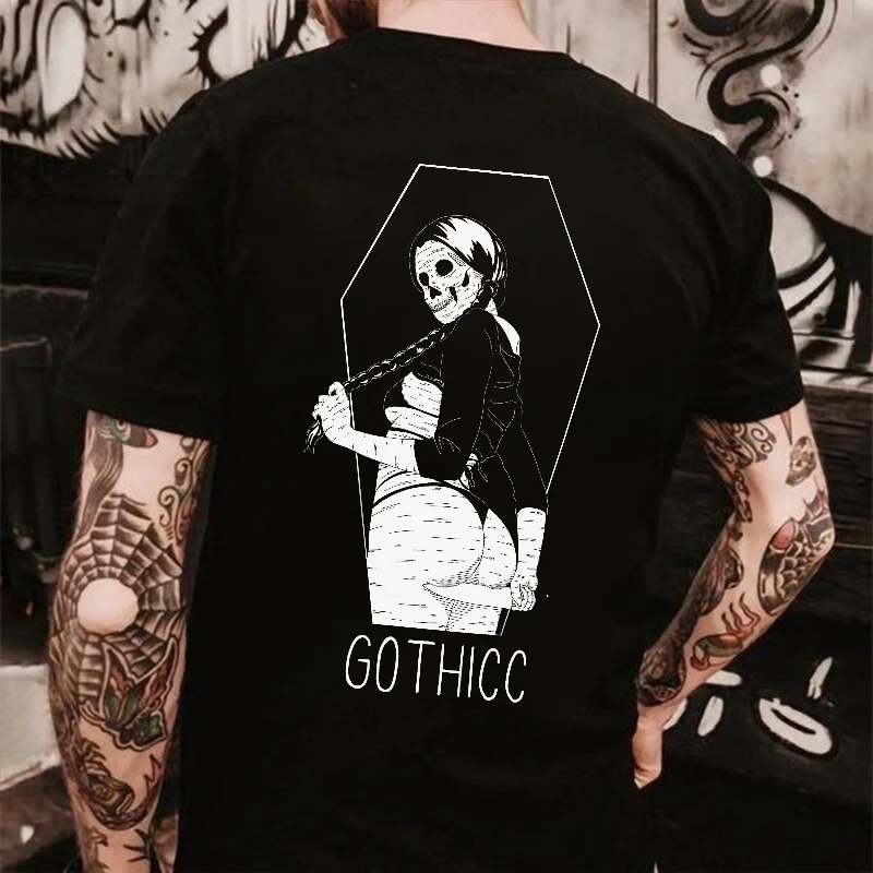 Gothicc Skull Printed Men's T-shirt -  