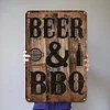 BEER & BBQ - Vintage Metal Signs - 20*30cm/30*40cm - Warning