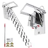 [US Local Warehouse] Ceiling Mounted Attic Ladder w/Handrails Retractable Loft Stairs 660LBS Capacity