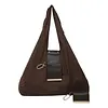 PU Leather Foldable Keychain Tote Bag Expandable Mini Storage Organizer Bag