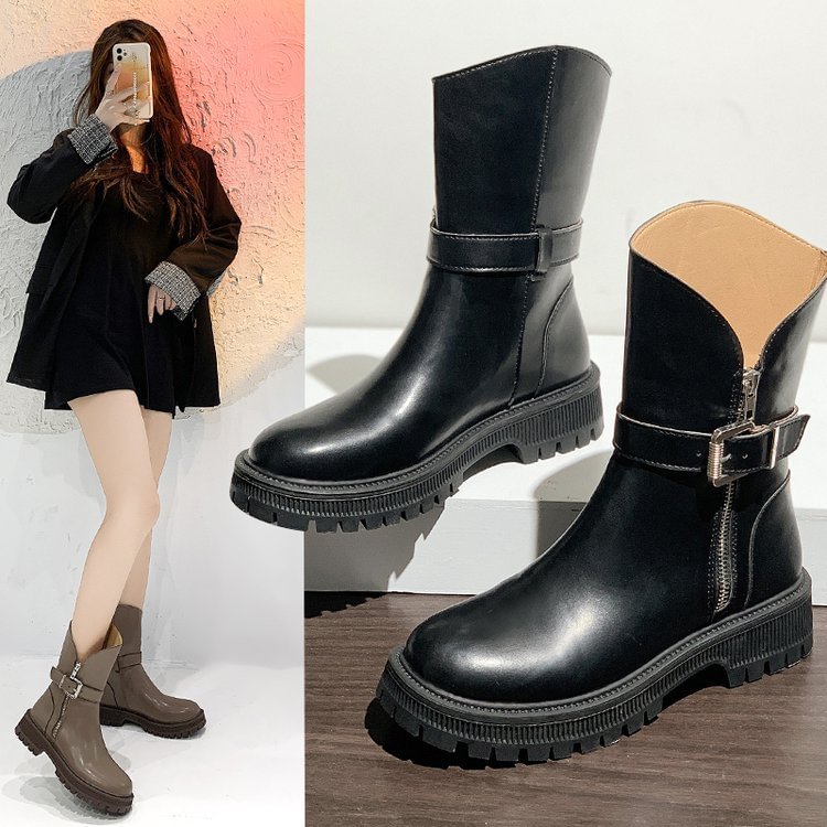 Women's Thick Soled Martin Boots High Side Zipper-PABIUYOU- Women's Fashion Leader