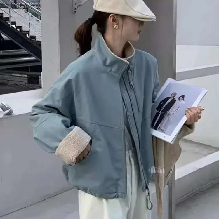 Athvotar Athvotar Hairy Short Pie Overcomes Women's 2025 Winter Korean Leisure Submachines Loose Small Thicken To Keep Warm Cotton