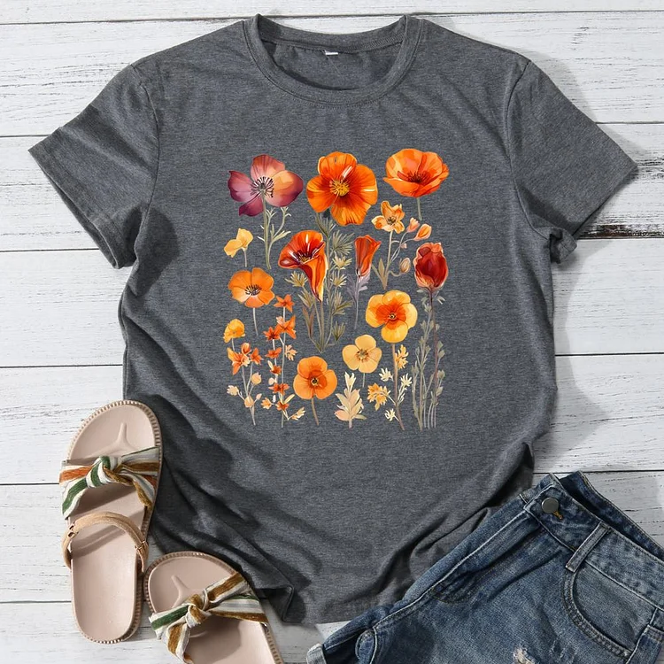 Live life in full bloom Round Neck T-shirt-0025892