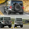 Nilight Rear Bumper with Spare Tire Carrier Compatible for 2018-2025 Wrangler JL JLU Unlimited?2/4 Doors) 2" Hitch Receiver w License Plate Bracket 2 LED Lights D-rings