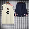 2025/2026 Barcelona Sleeveless Training Wear Set Beige Football Shirt 1:1 Thai Quality