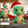 Diamond Painting Christmas Dragon Wooden Desktop Ornament