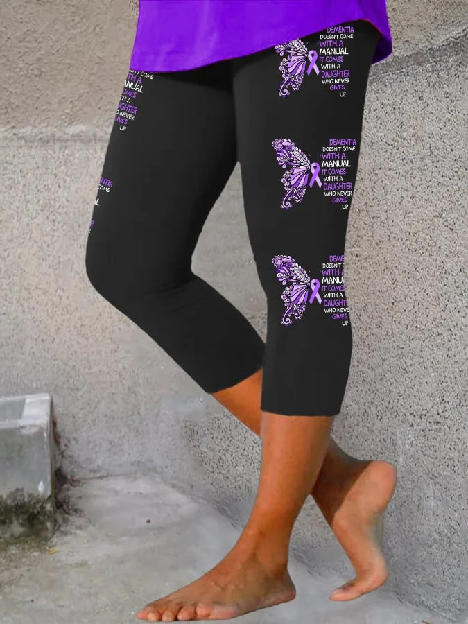 Women's End Alzheimer's Print Casual Leggings socialshop