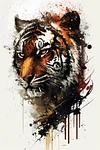 Tiger Canvas Art Men's Casual T-Shirt | Inlyline